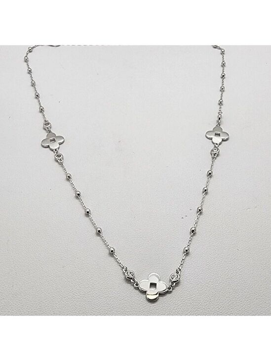 Jewelry - Brand New Sterling Silver 925 Three Clover Beaded Necklace
